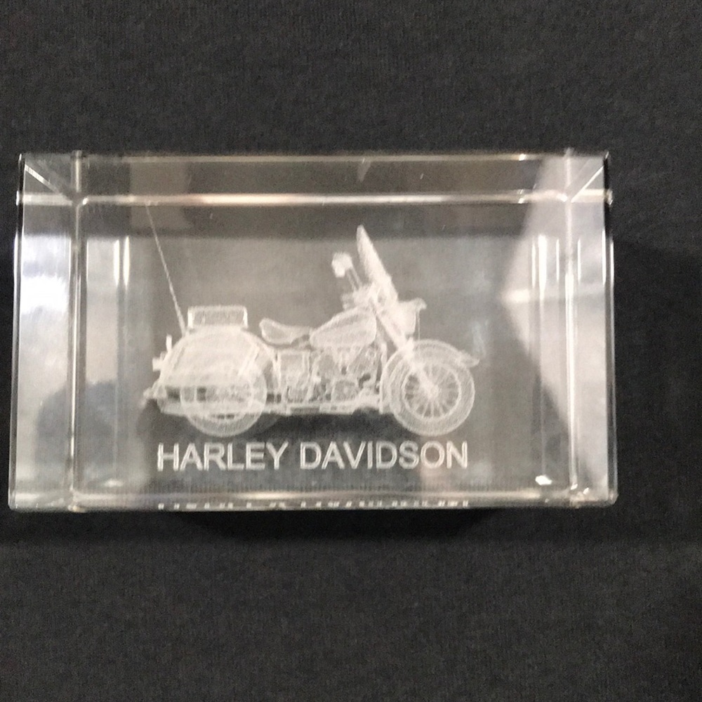 Harley Davidson Laser Cut Glass‎ Display Piece